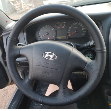 black microfiber Оплетка на руль, чехол для hyundai Sonata, старый Sonata, 2005, кожаный чехол на руль, автомобильный стиль, для интерьера - Название цвета: black microfiber
