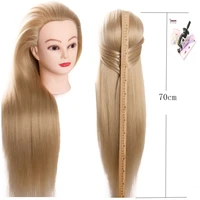 training mannequin head with hair 70cm synthetic fiber cosmetology hairdressing training head dolls manikin heads hairstyles
