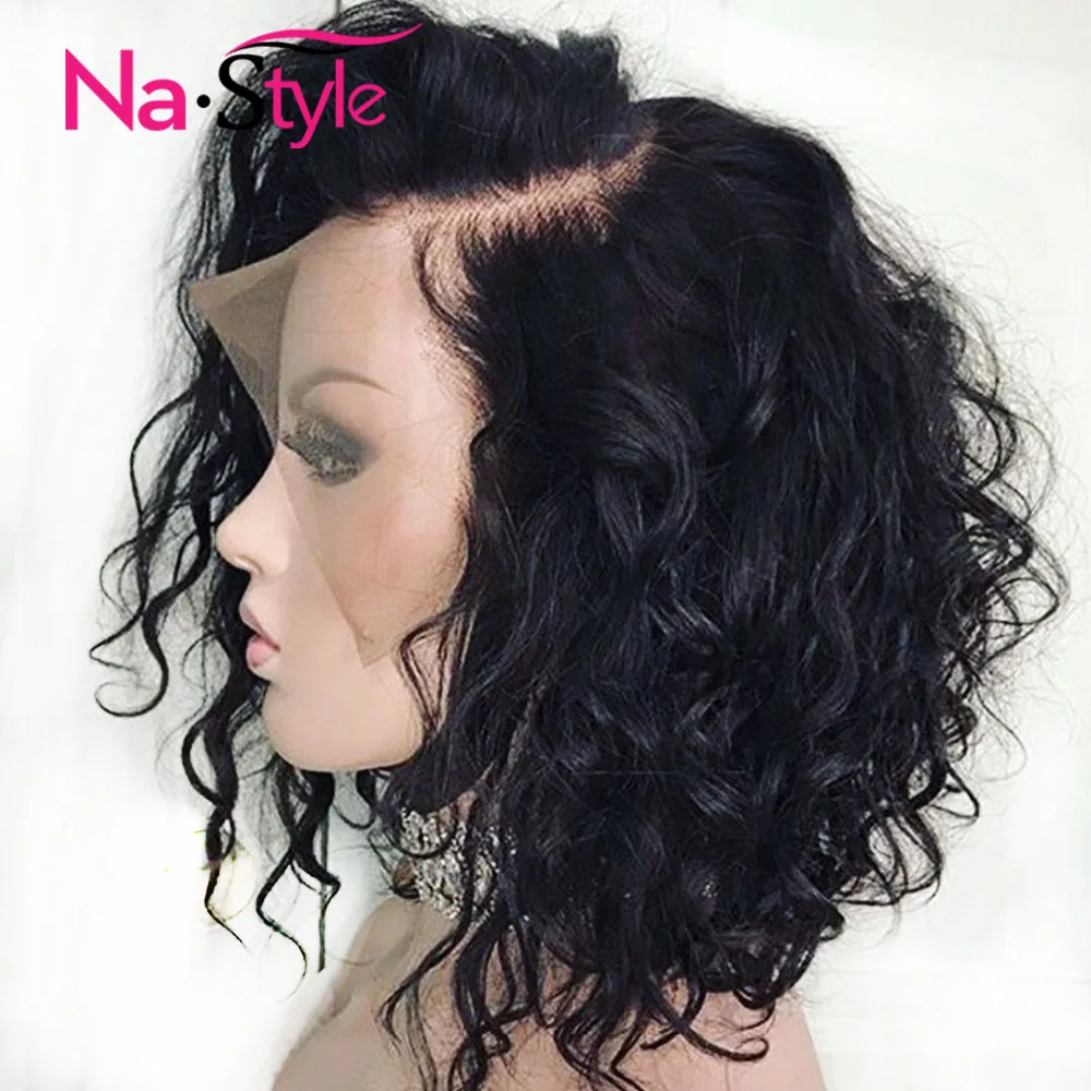 Short Bob Lace Front Wigs Curly Bob Wig Lace Front Human Hair Wigs Wavy Deep Side Part 13x6 Lace Front Wig Brazilian Hair