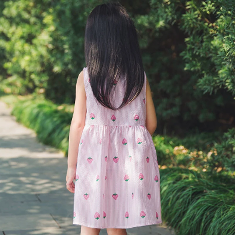 LOVE DD&ampMM Girls Dresses Summer New Children's Clothing Cute Girl Strawberry Casual Vest Dress Sweet Princess Clothes | Детская
