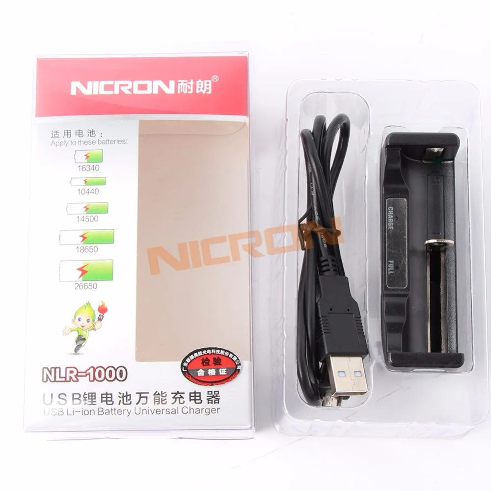 NICRON USB литий ионное аккумуляторное зарядное устройство универсальное 5 V 1A