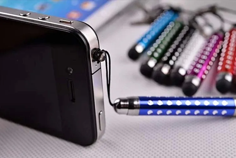 Металлический Выдвижной Стилус с кристаллами емкостная сенсорная ручка для Iphone 5