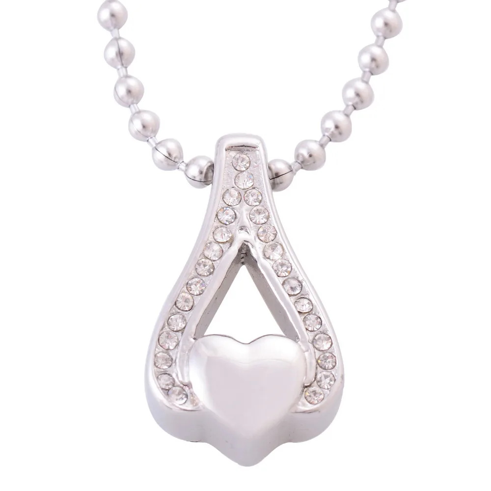 Украшения в стиле любви с памятью из нержавеющей стали 316L, женское ожерелье с подвеской, контейнер для защиты волос 1014