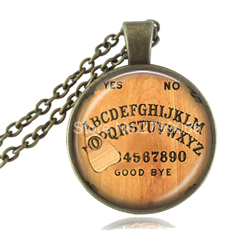 Ouija Board Necklace Personalized Pendant You Choose the Letter Wiccan Jewelry Glass Cabochon Bronze Chain Statement | Украшения и