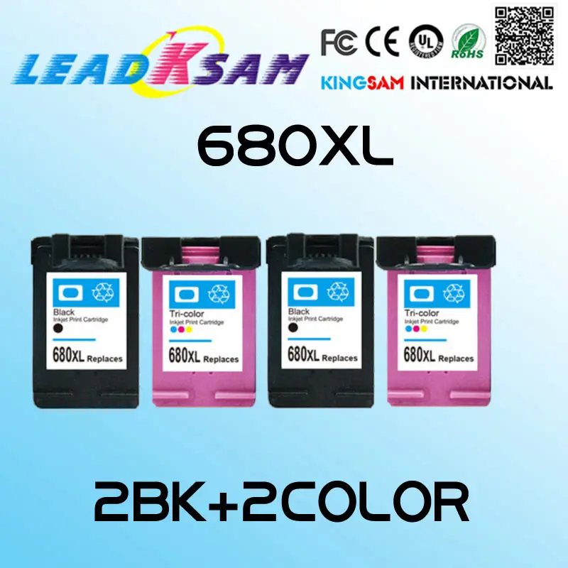 Картридж чернильный совместимый с hp680 680xl Deskjet 2135 2136 2138 3635 3636 3835 4535 4536 4538 4675 4676 2/4