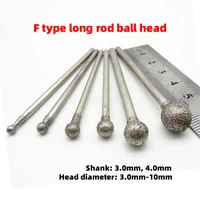 1pcs carbide file grind needle cutter jade carve precision engrave spherical round ball diamond burrs bits burr rotary tool
