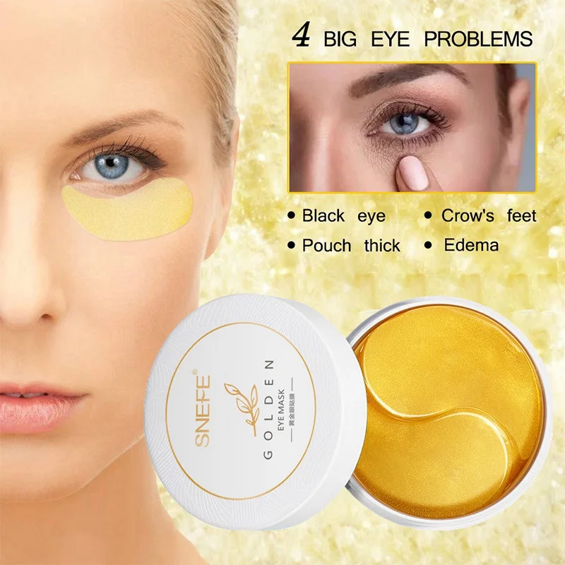 Золотая коллагеновая кристальная маска для глаз против морщин гелевые патчи