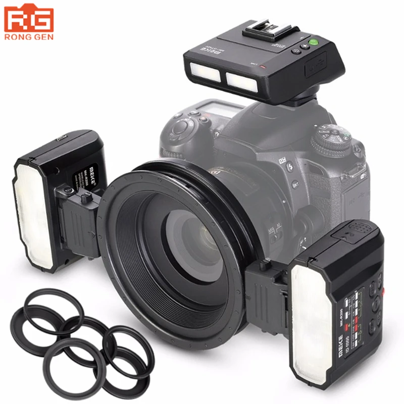 Вспышка Meike MK MT24 TTL для макросъемки светодиодная лампа с двойной головкой