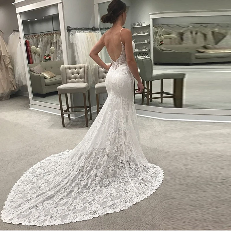 Свадебные платья на тонких бретельках белого цвета и слоновой кости Vestido De Noiva с