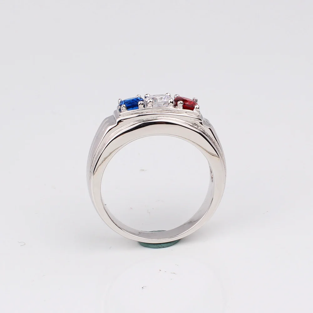 Женское серебряное кольцо мужское ювелирное изделие с французским флагом цвета