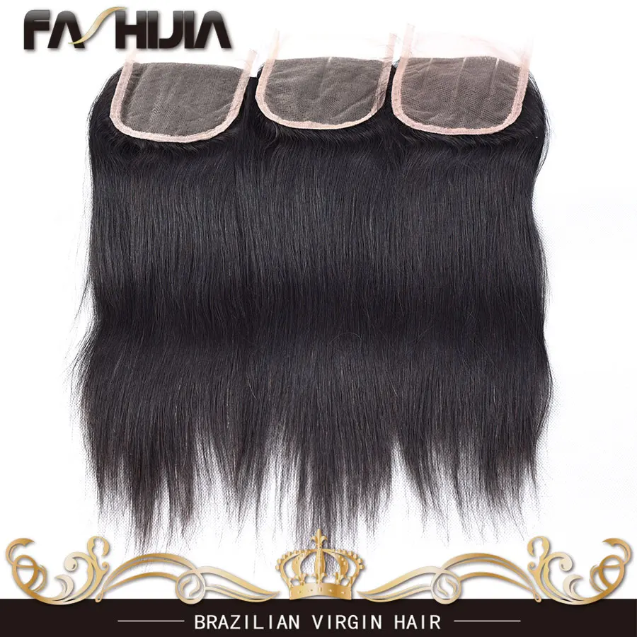 Brazilian Virgin Hair With Closure 4 Bundle Weave Bundles Straight 4*4 Human |