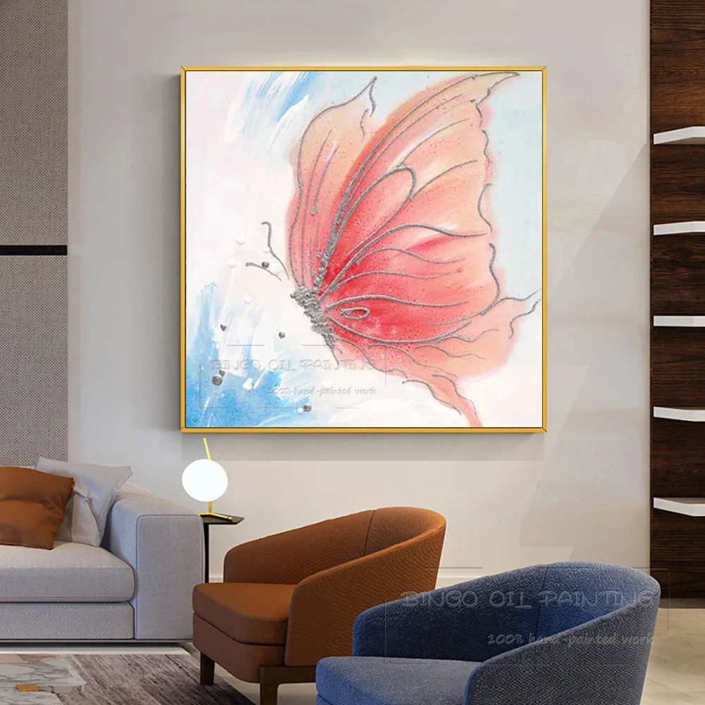 Картина маслом BLUE ART Розовая бабочка