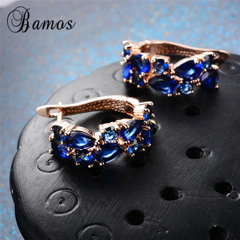 Женские серьги-гвоздики из розового золота с цирконом | Украшения и аксессуары