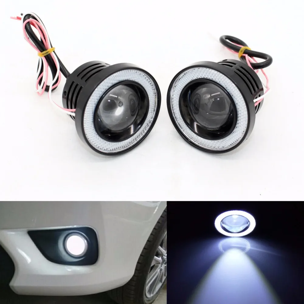 

Автомобильный Универсальный COB светодиодный противотуманный фонарь, 3 дюйма, 76 мм, с линзами, DRL, светильник для вождения, дневные ходовые огни, светильник s, белый головной светильник