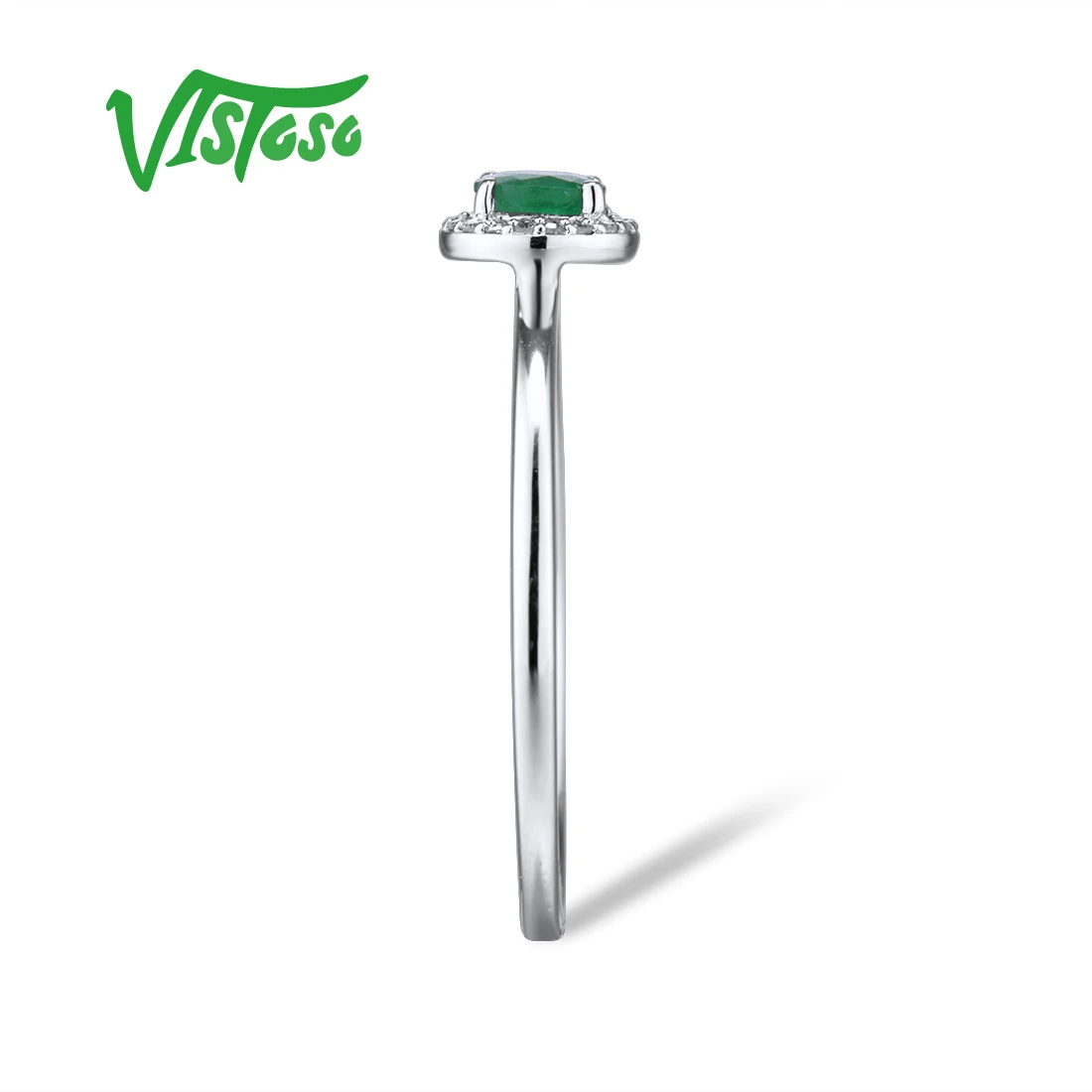 VISTOSO, 14 K, белое золото, кольца для леди, подлинный Блестящий Бриллиант, необычный сапфир, рубин, изумруд, обручение, юбилей, шикарное, хорошее ювелирное изделие