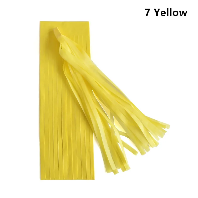 9 yellow 14 дюймов(35 см) папиросная бумага кисточка гирлянда своими руками Свадебные украшения с днем рождения украшения события пакет украшения 1 упаковка = 5 шт - Цвет: 9 yellow