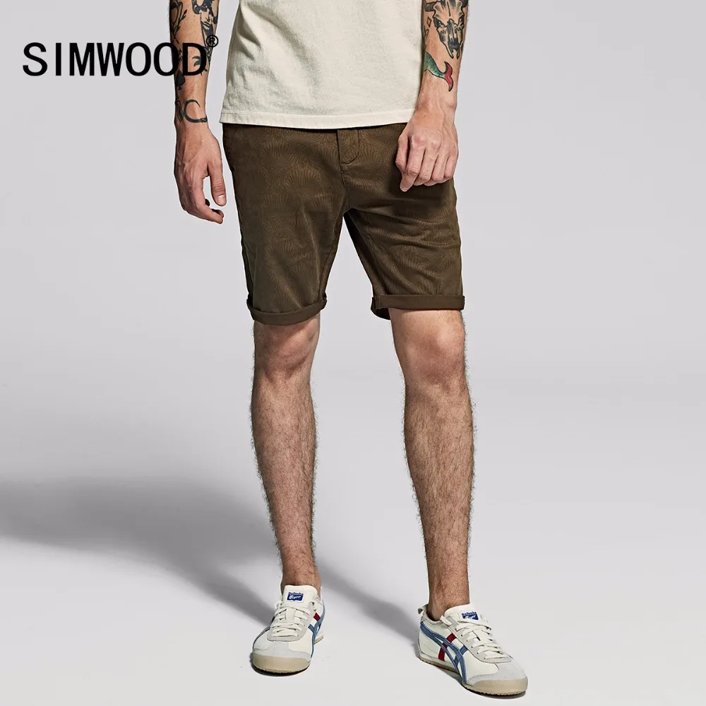 SIMWOOD 2020 летние новые повседневные шорты с принтом мужские хлопковые карманами