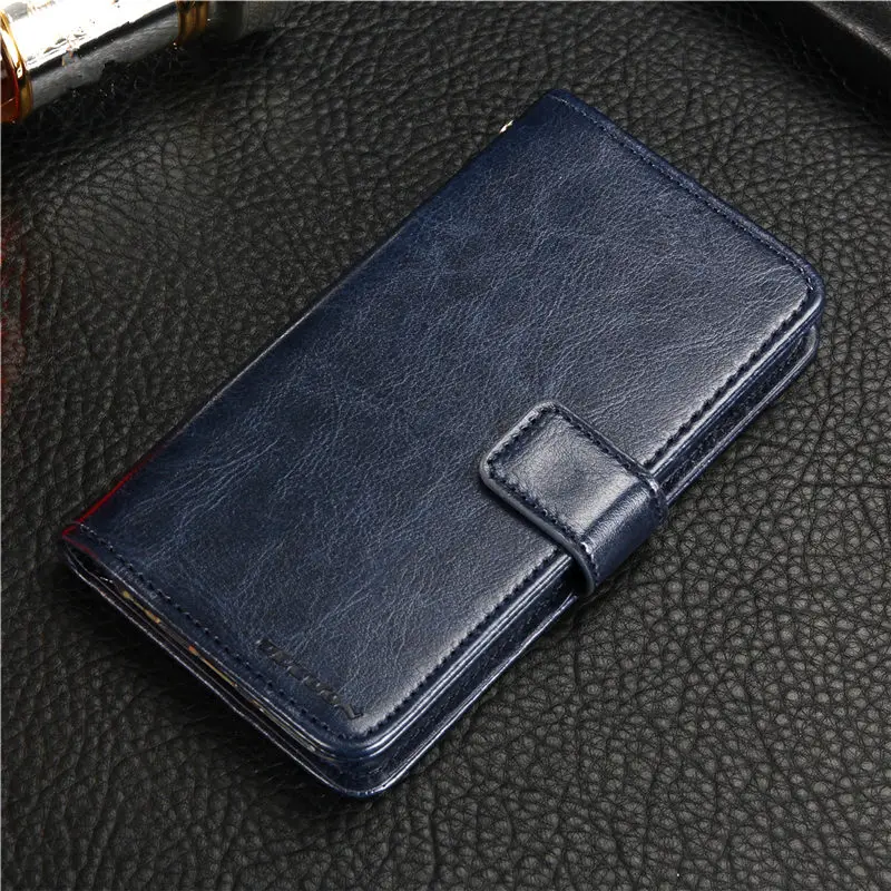 Темно-синий Винтажный чехол-бумажник GUCOON для Oukitel K4000 Plus 5,0 дюймов PU кожаный чехол с откидной крышкой Магнитный Модный чехол - Цвет: Темно-синий