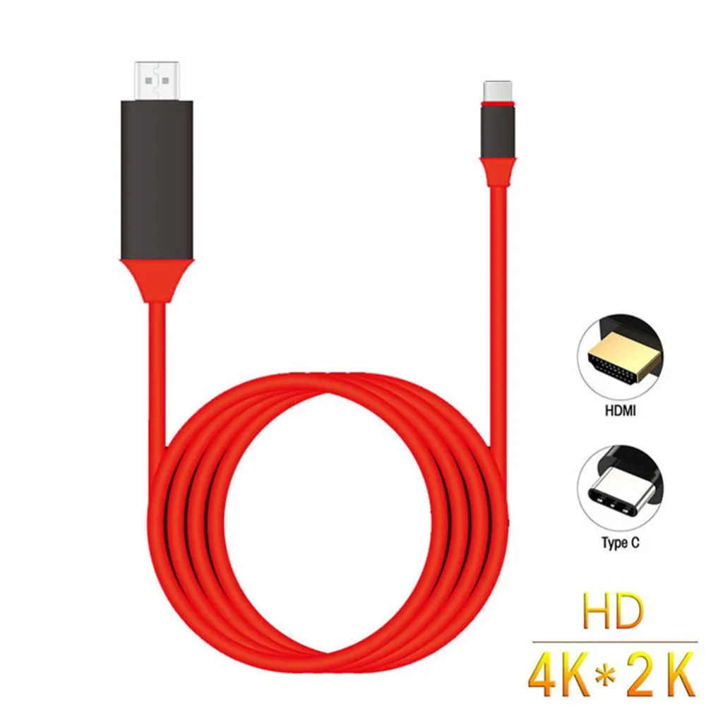 Кабель USB Type C HDMI (4K @ 30 Гц 2 метровый) кабель переходник (совместим с Thunderbolt 3) для Samsung