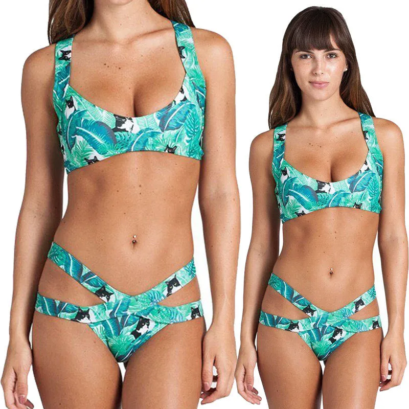2017 Сексуальное Женское Бразильское бикини винтажный пляжный купальник из двух