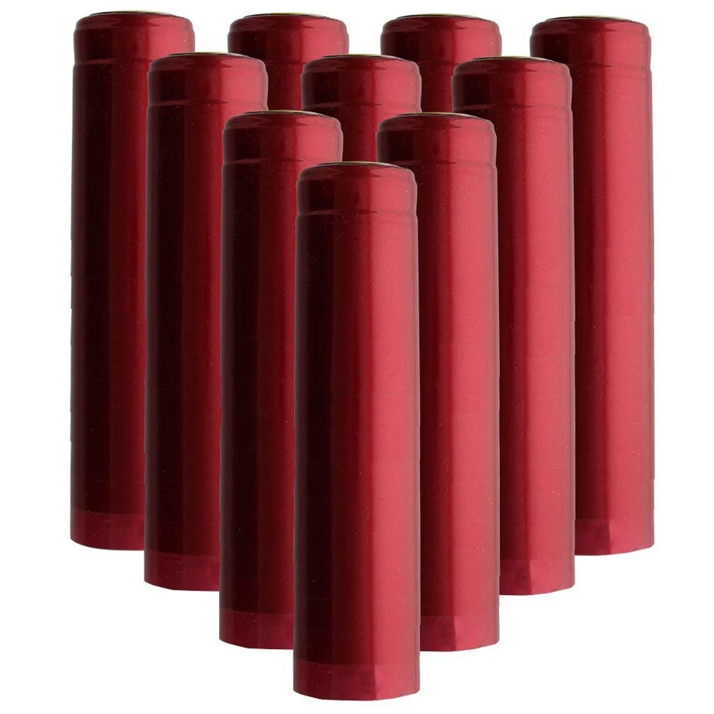 

Термоусадочные капсулы из ПВХ, 100 шт./лот, термоусадочные крышки из красного пвх для винных бутылок, матовое металлическое покрытие