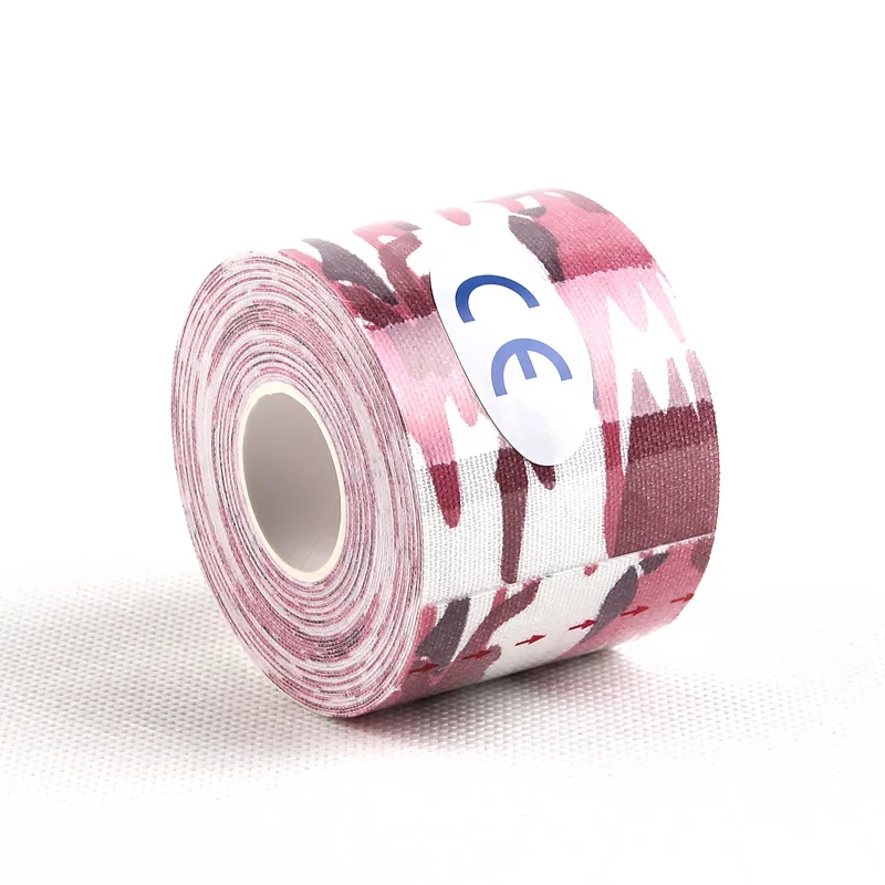 Pink Camo 1 рулон, мышечная лента, повязка, спортивная кинезиология, лента, рулон, хлопок, эластичный клей, штамм, травма, мышечная наклейка, кинезиолога - Цвет: Pink Camo