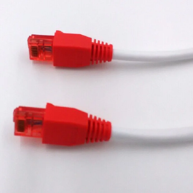 New 30m 98ft 20m 65ft CAT5e Cabo Flat CAT 5e UTP Ethernet Network Cable RJ45 Patch LAN Cord Black Color cable and red plug
