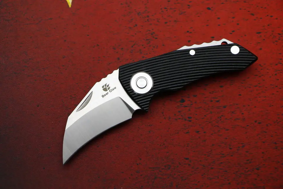 black Satin LOVOCOO попугай хорошее качество D2 лезвие G10 ручка Флиппер Складной нож Открытый Отдых Охота pocke Ножи EDC инструменты выживания - Цвет: black Satin