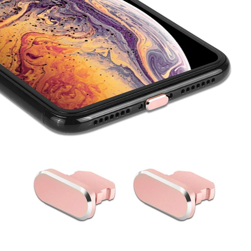 Металлическая Пылезащитная заглушка для зарядного устройства 5 шт. iPhone XR XS Max X 8 8P 7
