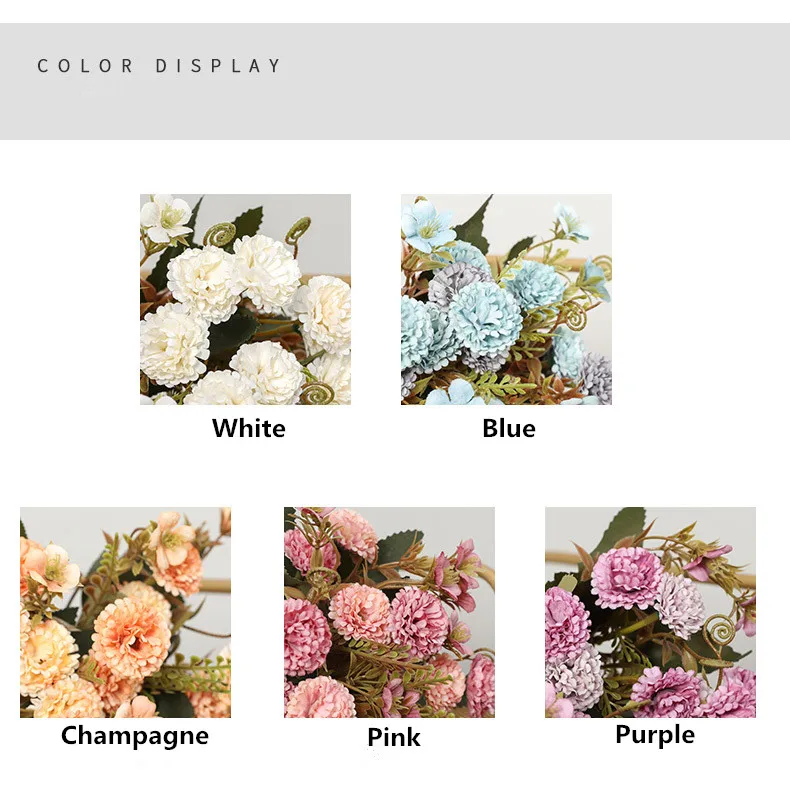 11 Heads artificial flowers carnation bouquet DIY home wedding decor fake flower Mother's Day Teacher's Day gift desk Potted