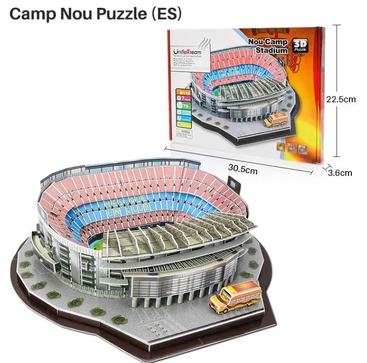 Camp Nou Классический пазл архитектура лагерь ноу/анфилд/старый Траффорд футбольные стадионы игрушечные масштабные модели наборы строительных бумаги - Цвет: Camp Nou