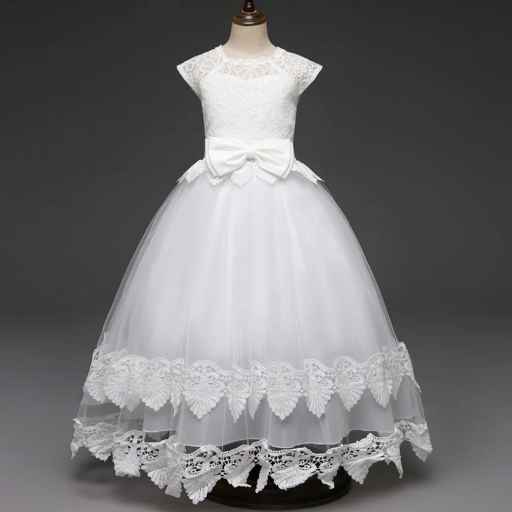 Ladystreet New Children's Wear Short-Sleeved Lace Princess Evening Robe Dress Wedding Mesh TUTU Girl Flower Dresses | Детская одежда