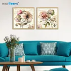 2 панели, желтые европейские классические цветы, украшение для дома, подарок для девушки вечерние Картина на холсте, искусство, модульные настенные картины для гостиной