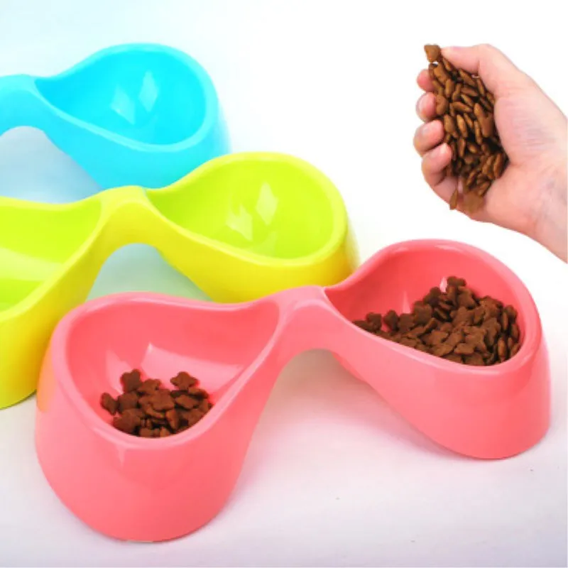 

Dog supplies Dog Pet food bowl Pet supplies Butterfly Double bowl Cat Teddy Small dog Rice bowl