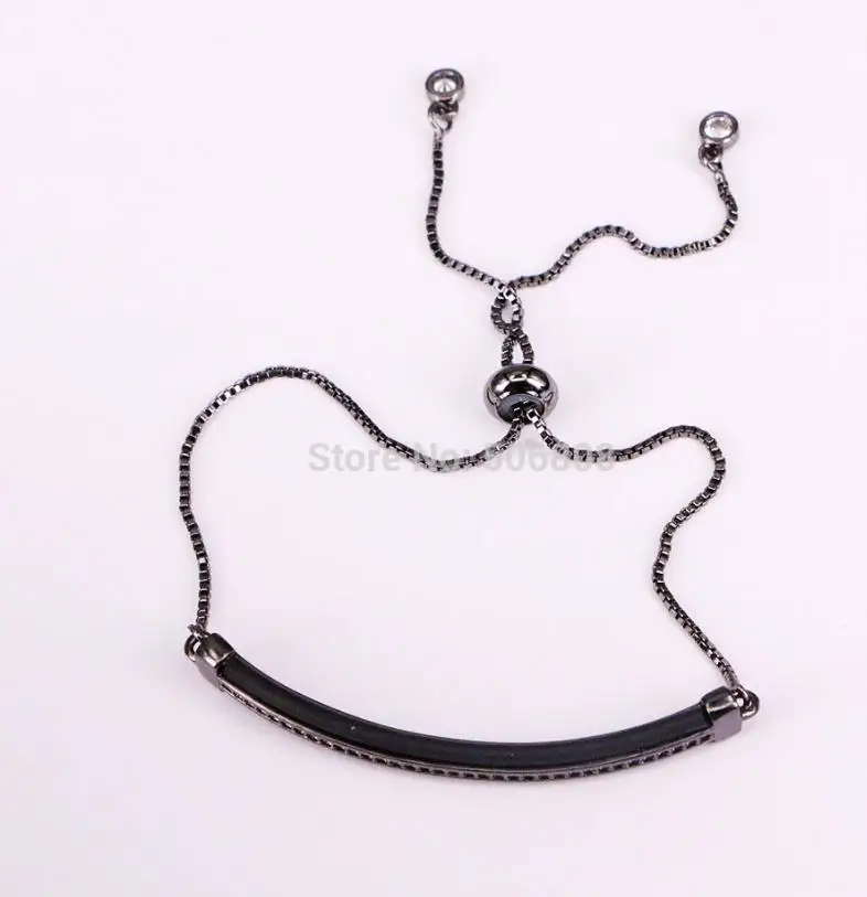 Black Bracelet 6 шт ZYZ-B6097 модные женские туфли циркония браслет черный CZ проложить параметр изогнутая перекладина Шарм Браслеты для Для женщин ювелирные изделия - Окраска металла: Black Bracelet