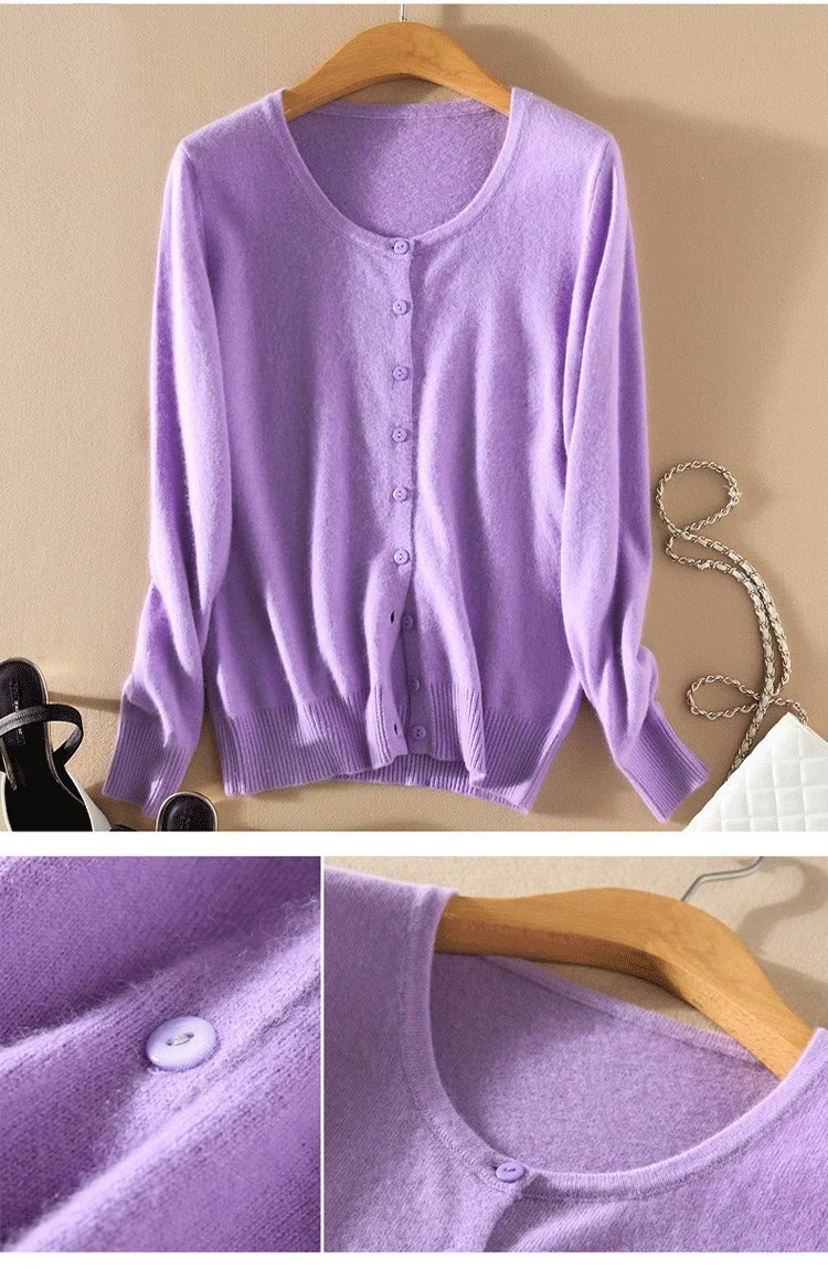 Knitted Cardigan Women Cashmere Wool Female Cardigans Short Black Cardigan Plus Size Cardigans Big Size Women Tops Spring