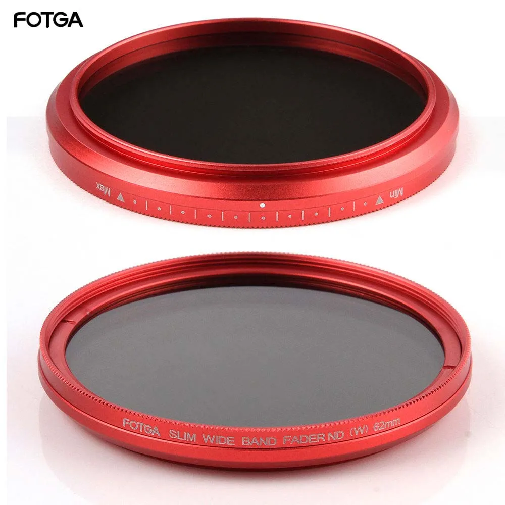 

FOTGA 58mm ND Filters Camera Slim Fader ND(W) Red Ring Filter Variable Adjustable ND2 ND8 to ND400