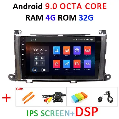 DSP ips экран 4G ram 64G rom Android 9,0 Автомобильный gps для Toyota Sienna Радио стерео экран Аудио приемник навигация без DVD плеера - Цвет: 9.0 4G 32G IPS DSP