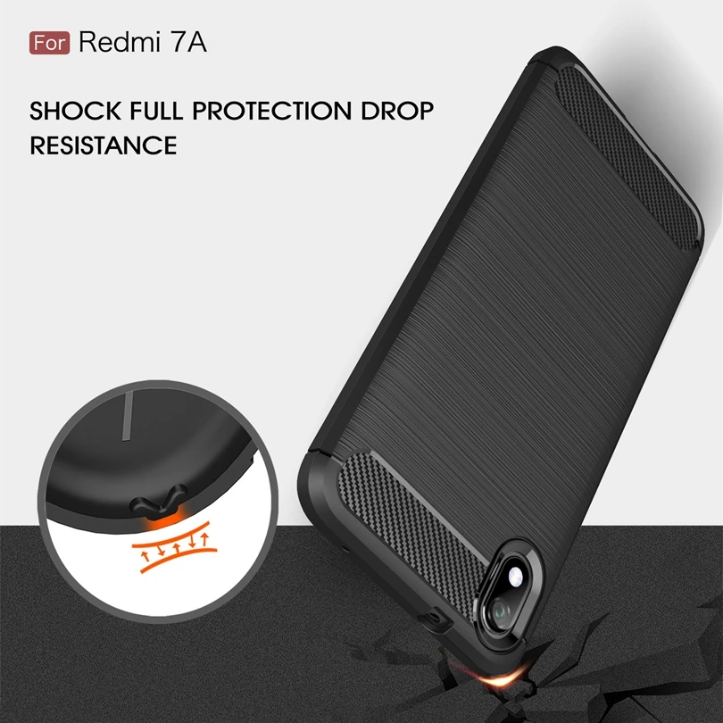 Чехол из углеродного волокна для Xiaomi Redmi 7A / Redmi7A тонкий прочный армированный