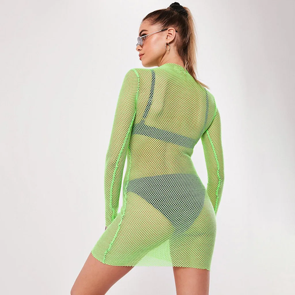 Женское сексуальное платье-бикини с длинным рукавом и открытой спинкой | Женская