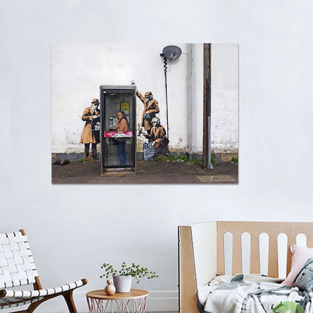 Banksy граффит Irony монитор людей плакаты и принты настенные картины для гостиной