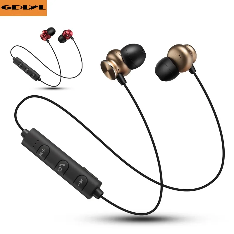 

New GDLYL Magnetic Bluetooth Headset Earphone Sport Running Headphone Bluetooth Earpiece With Mic Stereo Earbuds For all phone