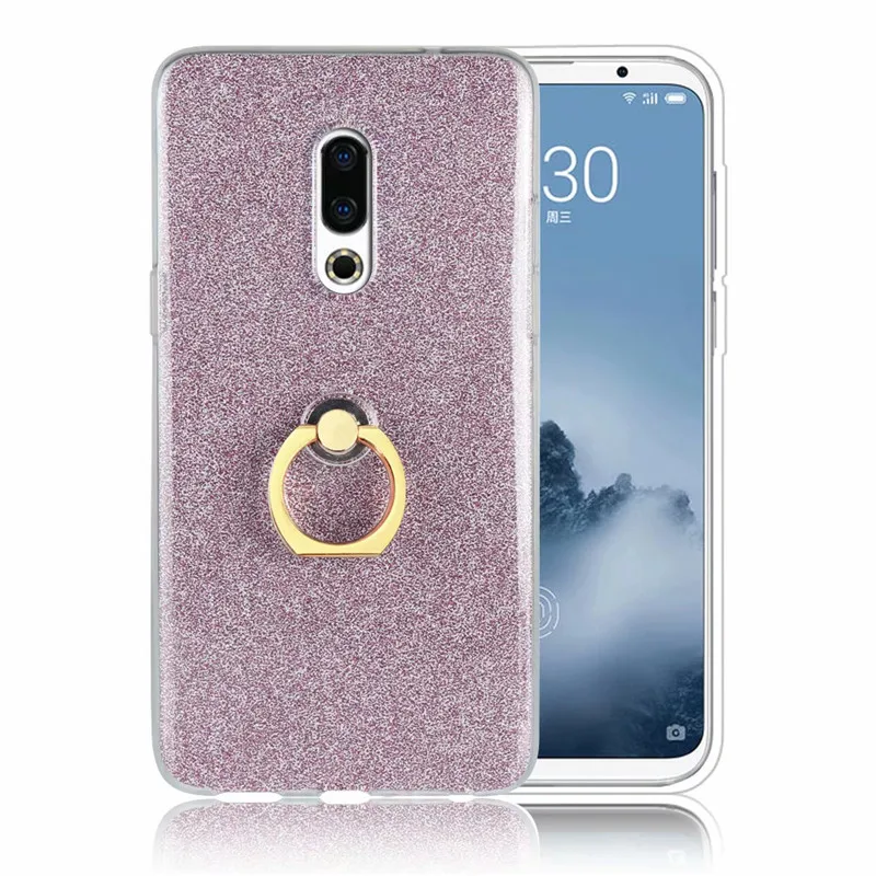 Ainike Bling Glitter Phone Sticker For Meilan E Note2 Note5 MX6 U10 Pro7 Metal 5S X M9C P2 Soft TPU Case With Ring Holder |