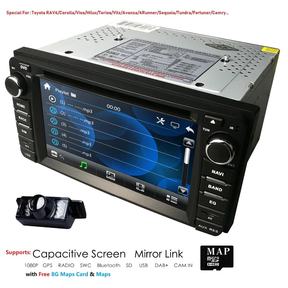 6 2 дюймов Автомобильный dvd плеер для Toyota универсальный RAV4 COROLLA 2000 2006 CAMRY VIOS HILUX Terios