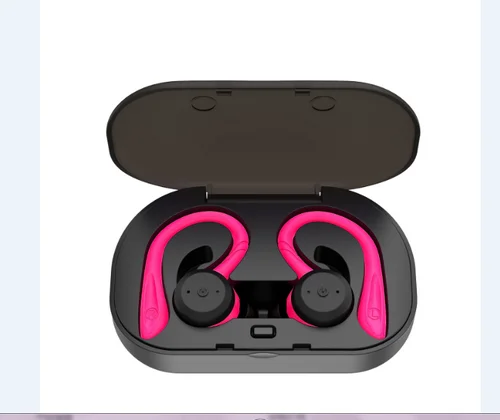 Красный HIFI стерео Заушник бутоны BE1018 TWS мини bluetooth-гарнитура 5,0 спортивные наушники с ушками IPX7 водонепроницаемые наушники - Цвет: Красный