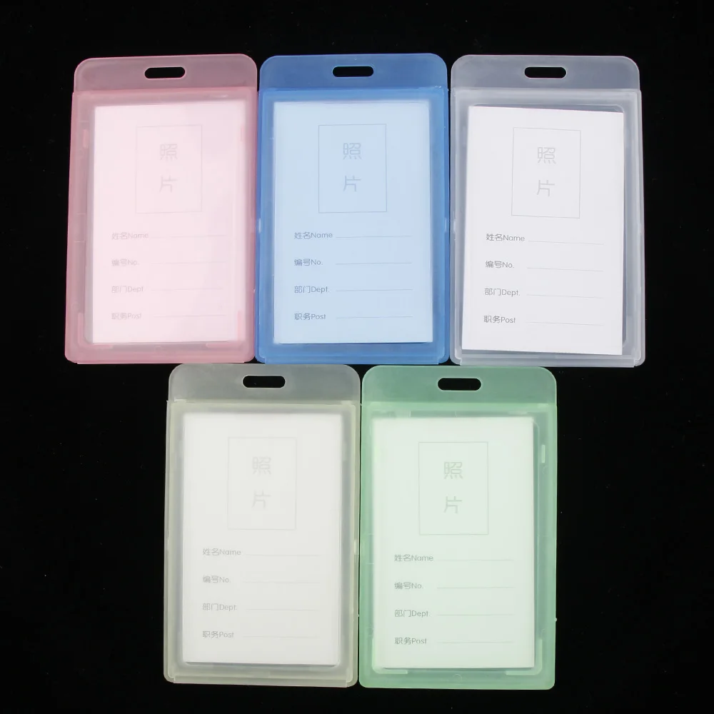 

1PC Hard Plastic ID Badge Case Clear Lanyard Holes Bank Credit Card Holders ID Badge Card Holders