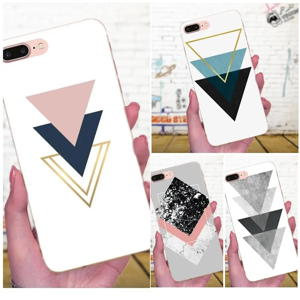 For Apple iPhone X XS Max XR 4 4S 5 5C 5S SE 6 6S 7 8 Plus Soft TPU Stylish Case Rose Gold Geometric Patterns | Мобильные телефоны