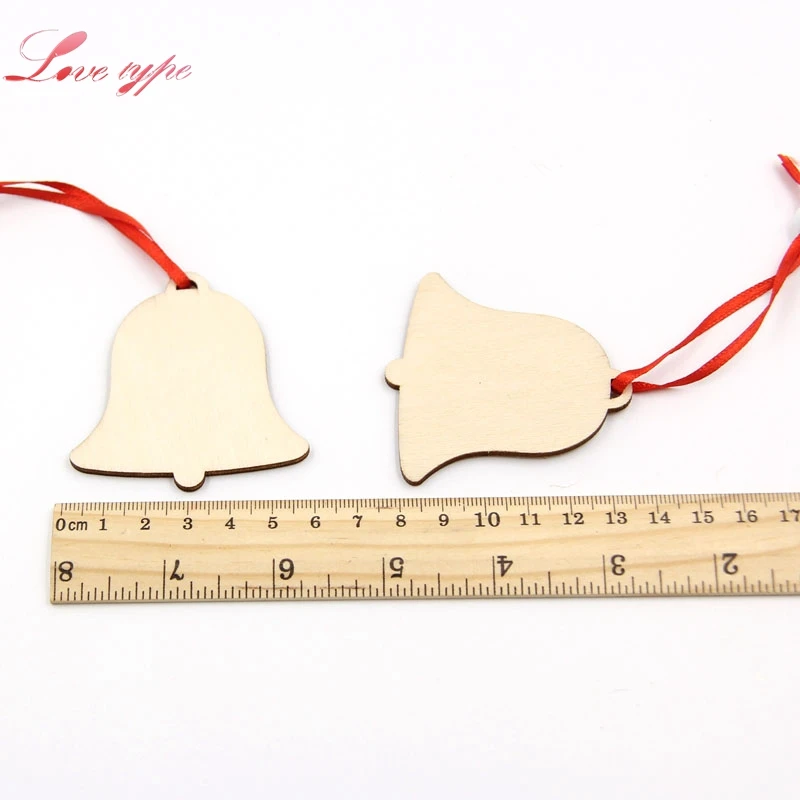 3 шт. снежинки + колокол DIY De noël деревянный Pendentifs Adornos для рождественской вечеринки