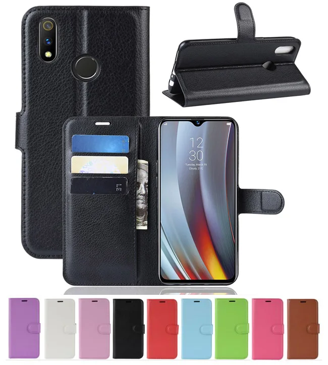 Чехол для OPPO F15 A9 A5 2020 Reno 2F 2Z Realme Q 3 5 5i 5s 6 6s 6i X2 Pro XT C2 C3 C11 C12 C15 кожаный флип