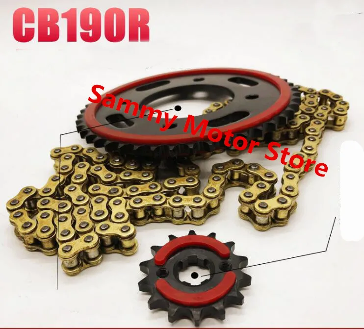 Роликовая цепь Wuyang CB190R 428H для мотоцикла с передними и задними звездочками 45T 14T |